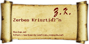 Zerbes Krisztián névjegykártya